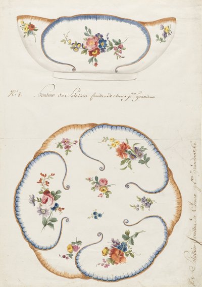 Design for a Painted Porcelain - Cabbage Leaf Salad Bowl, for Sèvres Porcelain Manufactory by Sèvres Porcelain Manufactory